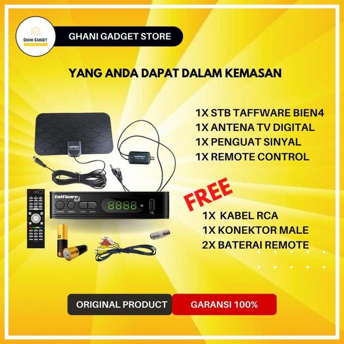 PROMO DISKON - Bundling Set Top Box + Antenna + Booster Tv Digital LED Analog Tabung | Paket STB Len