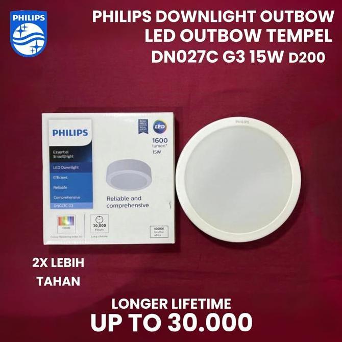 LAMPU PHILIPS DOWNLIGHT OUTBOW 9W WATT OUTBOW TEMPEL LED KANOPI PHILIPS DN027C 9 WATT