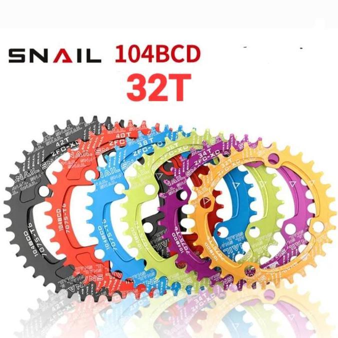 Snail Chainring 32T Bcd 104 Narrow Chain Ring Arm Crank Bcd 104 Sepeda Ready