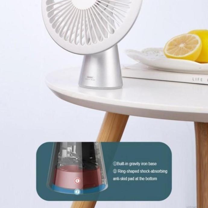 PROMO HARI INI - REMAX F32 - ZANE SERIES - Adjustable Desk Fan 1200mAh with 3 Speeds