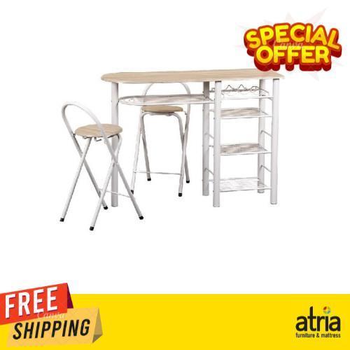 Atria Meja Makan Orbit Atria Set Minimalis 1 Table + 2 Chair Snoma Light