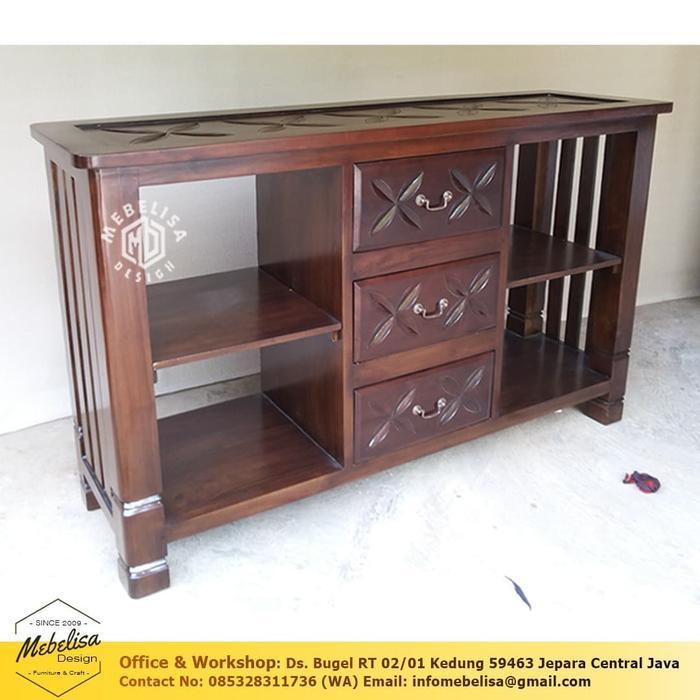 Meja Konsol 3laci Jati Jepara, Meja Dinding Minimalis Jati Jepara