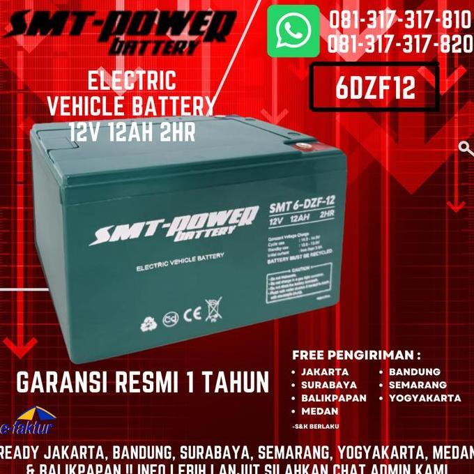 AKI KERING BATERAI SEPEDA LISTRIK SELIS MR JACKIE 12V 12AH / SMT6DZF12 READY