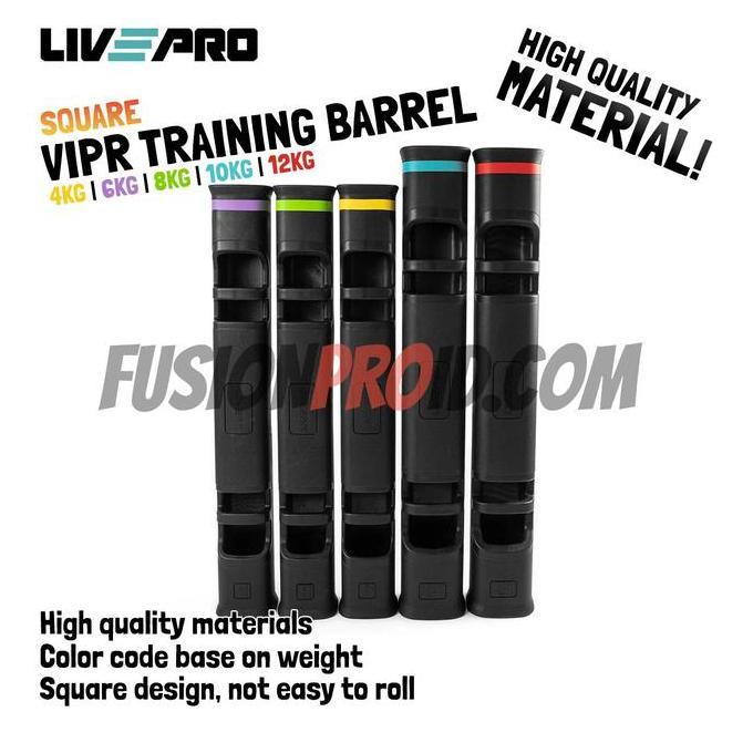 TERMURAH - Livepro VIPR Square Fitness Trainer TPR Training Barrel Power Barbell Viper Import