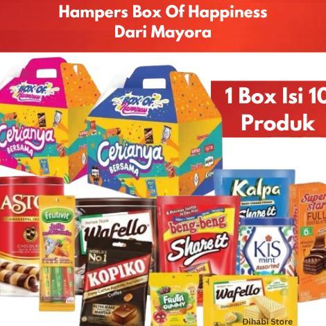 Promo Lebaran Box Of Happiness Mayora Isi 10 Produk Bingkisan Hampers Parcel Lebaran GratisKartu Uca