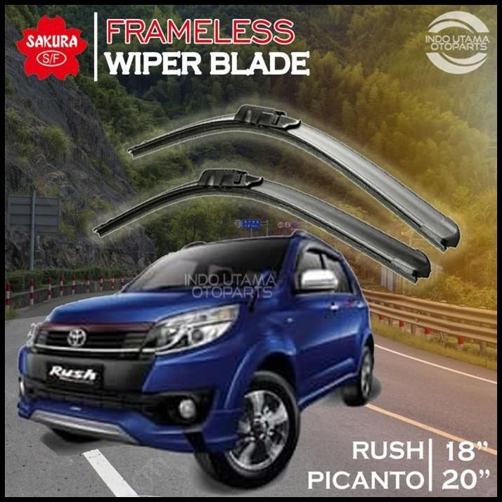 BEST DEAL WIPER FRAMELESS RUSH PICANTO KARET KACA MOBIL SAKURA 