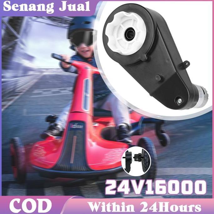 WHESTLI 1Pcs Gearbox Dinamo Mobil Aki Anak Gearbox Mainan Mobil Aki 24 Volt 16000 RPM 775 Motor Deng