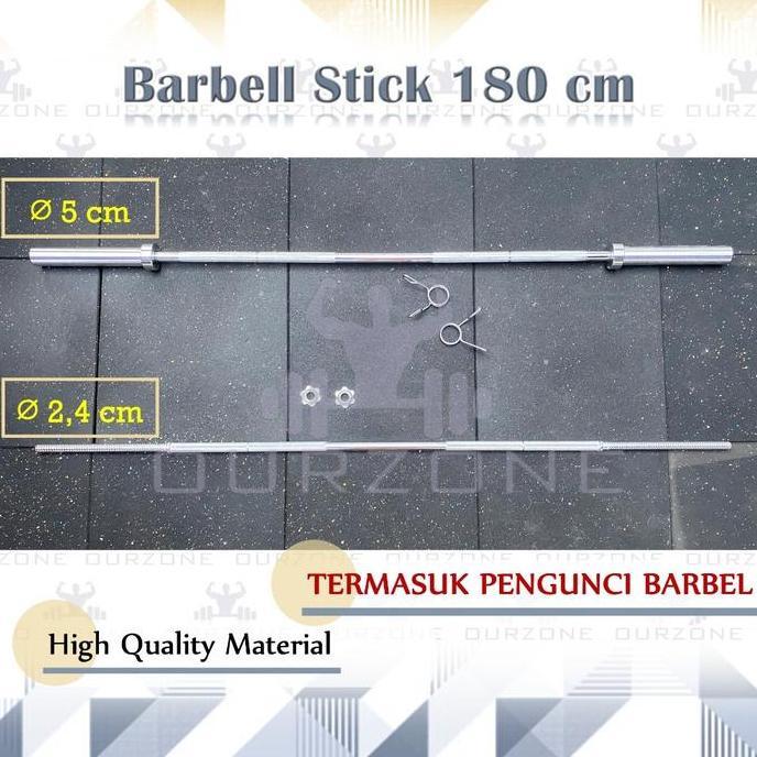 TERBARU - OLYMPIC BAR Stik Barbel Lurus Dumbell Straight Bar 180cm