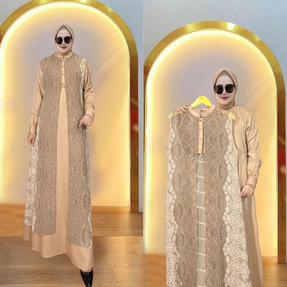 HIGH DEMAND Gamis Jumbo Elegan Terbaru Inner+Outer Ceruty motif LD UP TO 140