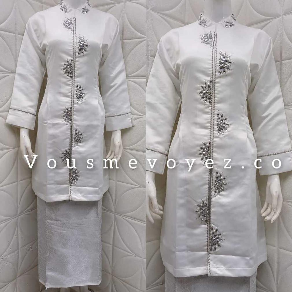 STOK TERBATAS KEBAYA KURUNG PAYET MANUAL -KEBAYA KURUNG MELAYU -KEBAYA PUTIH - KEBAYA KURUNG PUTIH -