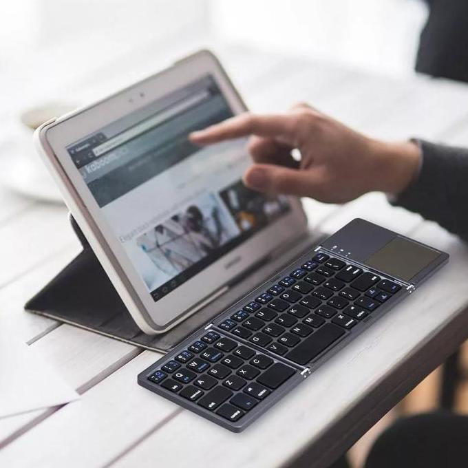 WESELTON Alat Ketik Keyboard Wireless Lipat 3 Mini Kecil Untuk Smartphone HandPhone Tablet PC Laptop