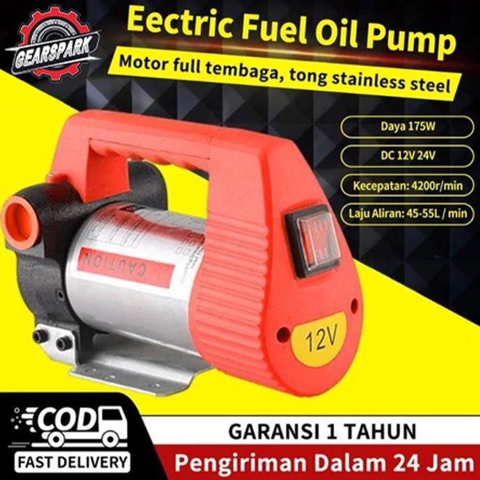 WHESTLI COD Pompa Solar DC 12 Volt Mesin SedotMinyak oli Air 12V Oil Transfer Pump