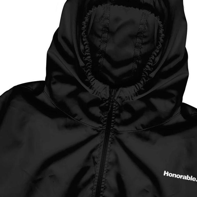 Honorable - Stelan Olahraga Jaket Running Pria One Set Hitam