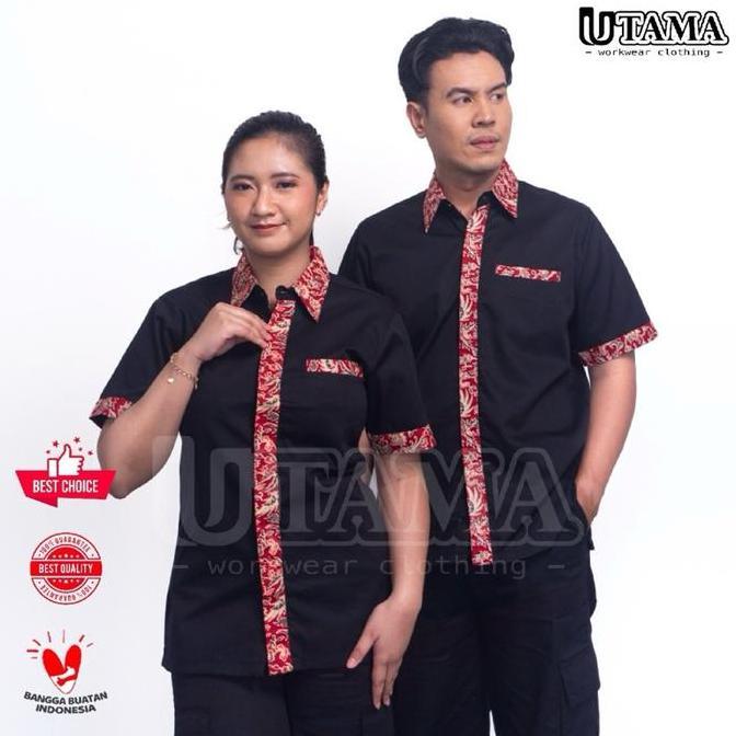 Kemeja Kerja Batik Bebek Sinjay - Seragam Bebek Harissa - Seragam Driver - Seragam Kerja Pegawai ata