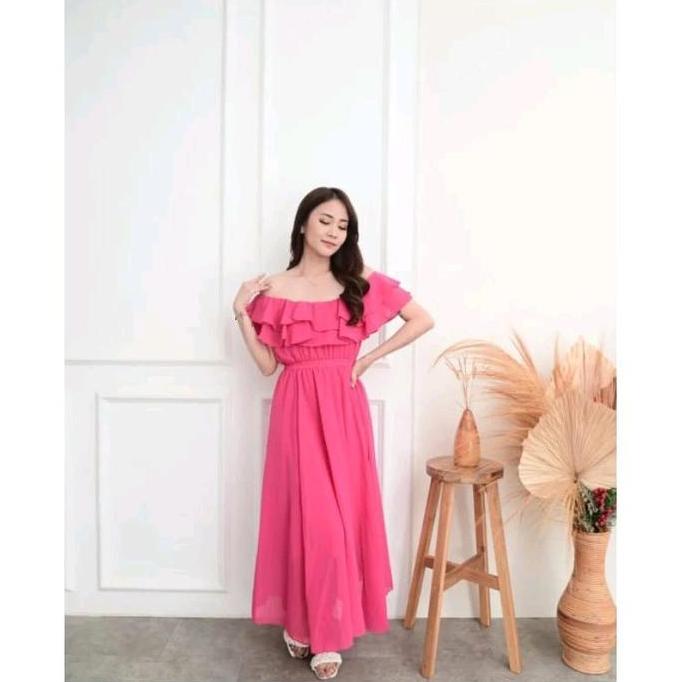 D0356 -MIRANDA-YOURA-MIRACLE JULIET KOREAN LONG DRES SABRINA PANTAI KOREAN POLOS / DRESS PESTA MATER