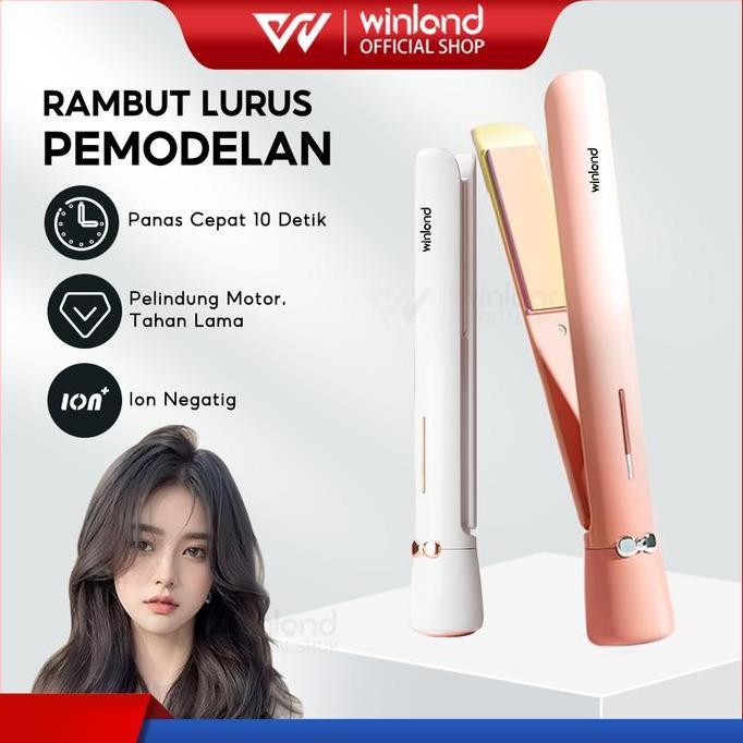 Winland Catokan Rambut Catokan Curly 4 In 1 Hair Straightener Lurus Dan Keriting Catokan Hadiah Untu