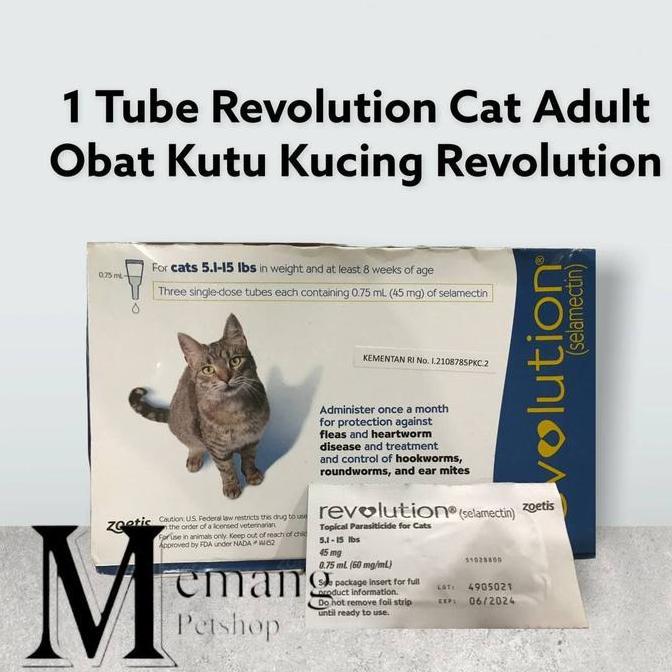 TERLARIS - 1 Tube Revolution Cat Blue - Obat Kutu Kucing Revolution