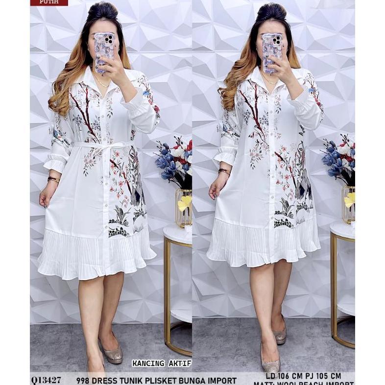 PALING DICARI TUNIK WANITA PLISKET CORAK BUNGA 9960 9970 9980 PREMIUM (L1)