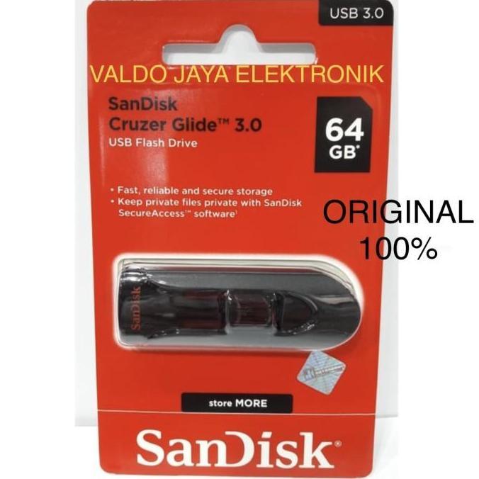TERMURAH - SANDISK Flashdisk 64GB USB 3.0 Sandisk 64gb USB SANDISK GLIDE 64GB
