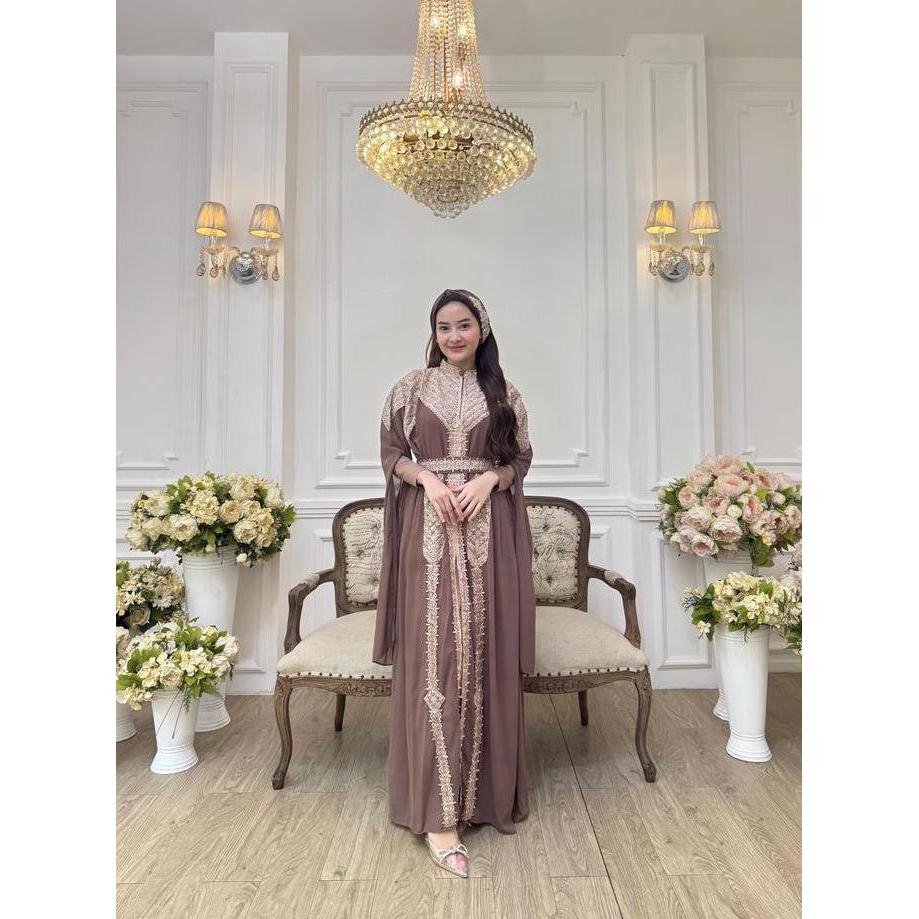 Exclusive Dress / Kaftan MEERA Casual Trendy Formal Wanita Muslim Busui Friendly / Dress Pesta Konda