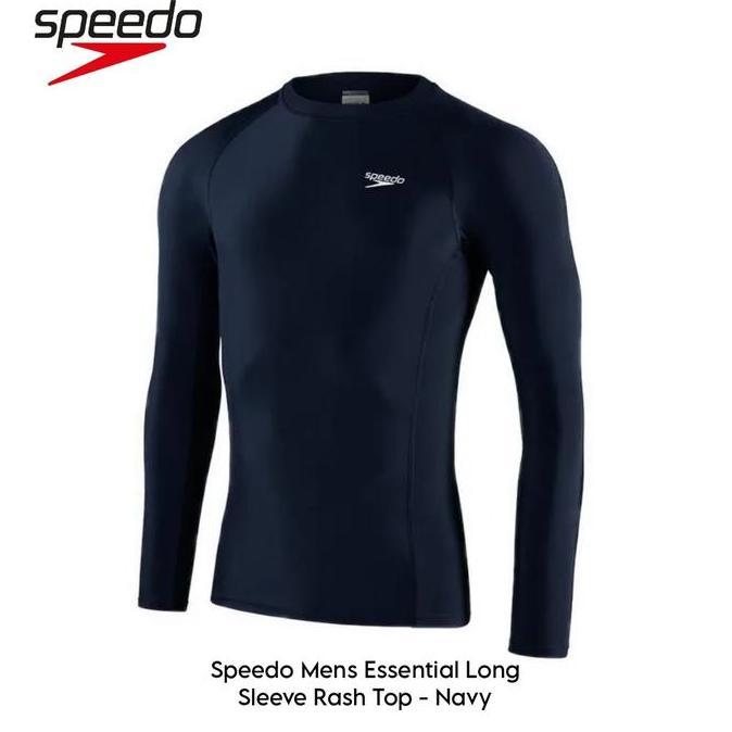 Baju Renang Pria Dewasa Speedo Original - Long Sleeve Rash Top - Navy
