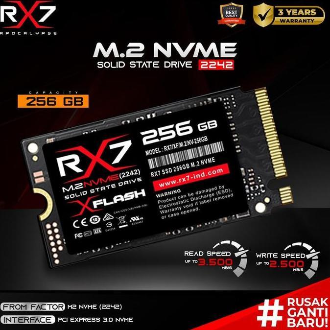 TERBARU - SSD RX7 M.2 NVME 256GB 2242 PCIE GEN3 X4 GARANSI RESMI 3 TAHUN