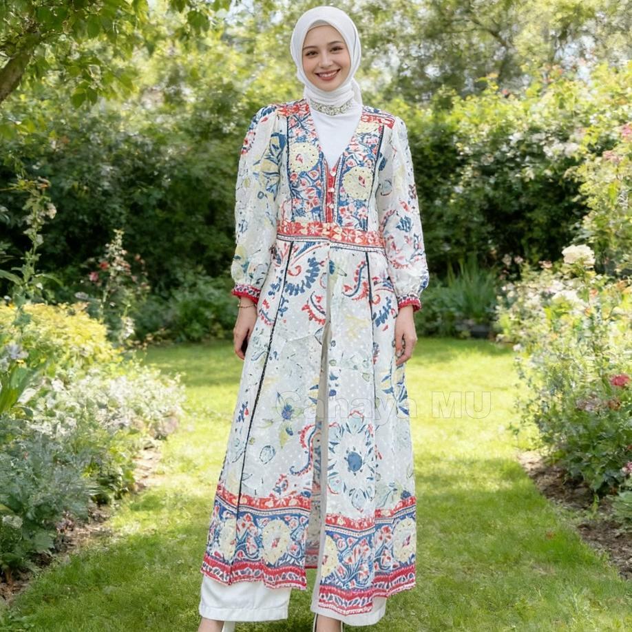 HIGH DEMAND Tunik Rayon Motif Premium Terbaru/Tunik Bunga/Tunik Kondangan
