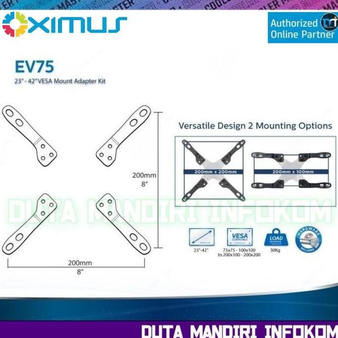 PROMO DISKON - Oximus EV75 - Vesa Mount Adapter Kit | Vesa Extender 75 - 100 To 200mm