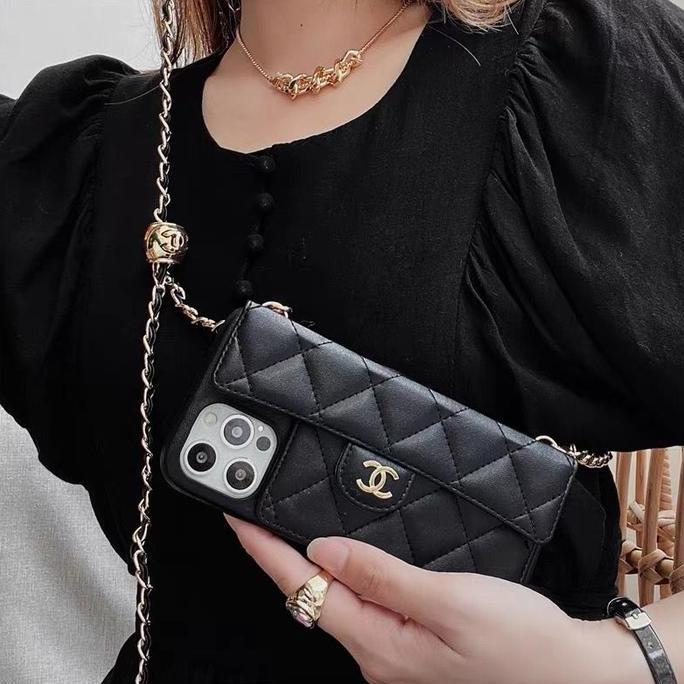 Case dompet lucu warna pink hitam casing soft tas mini Iphone 7 8 7+