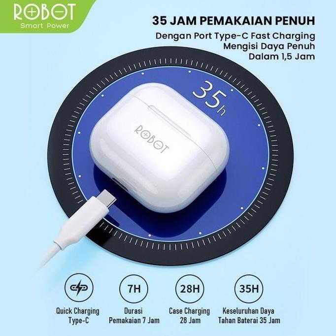 Robot Headset Wireless Bluetooth T50 TWS Earphone Wireless True