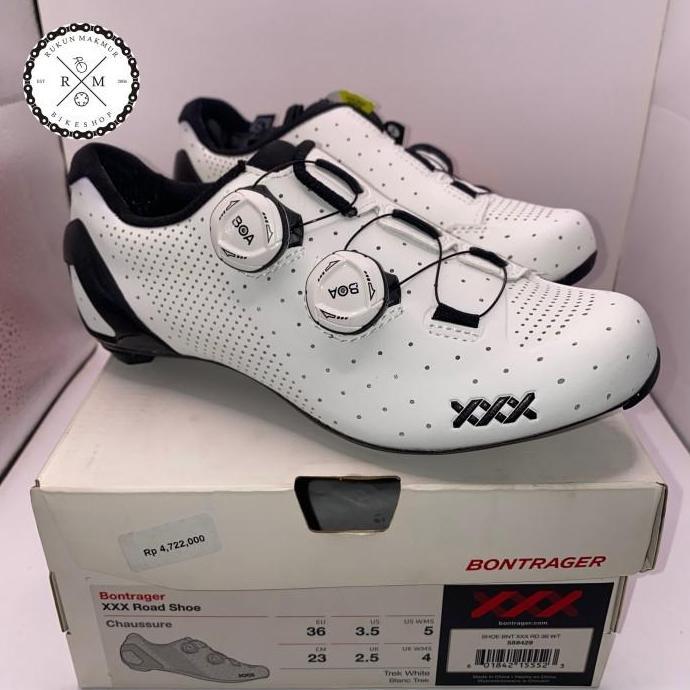 Promo Bontrager Road Cycling Shoes XXX Road Carbon White With BOA Lock  - Sepatu Sepeda Balap RoadBi