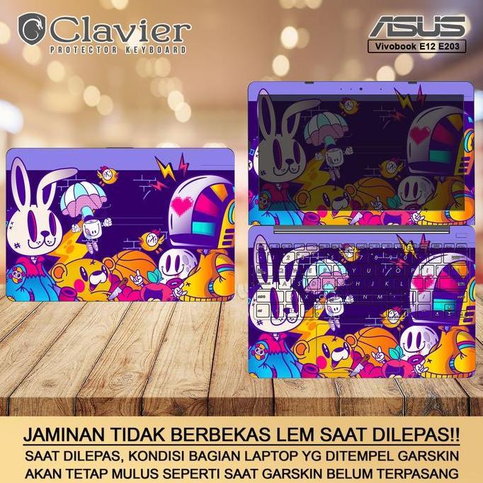 Cover Garskin Laptop Asus E203 E203M E203MA E203MAH Transparan Bening