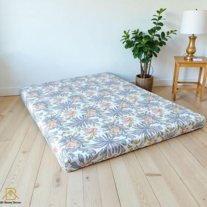 Bshomedecore - Kasur Lipat Gulung 200X150X4Cm Surpet Katun Busa Lantai Motif New Minimalis Allshop