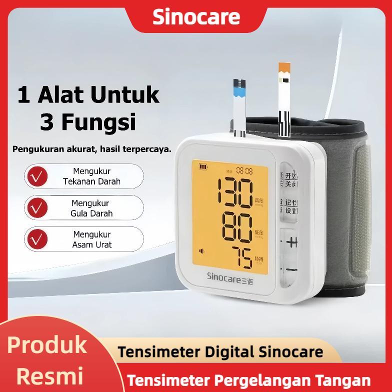 READY Tensimeter Digital Pergelangan Tangan 3 in 1 sinocare  alat cek gula darah alat cek gula darah