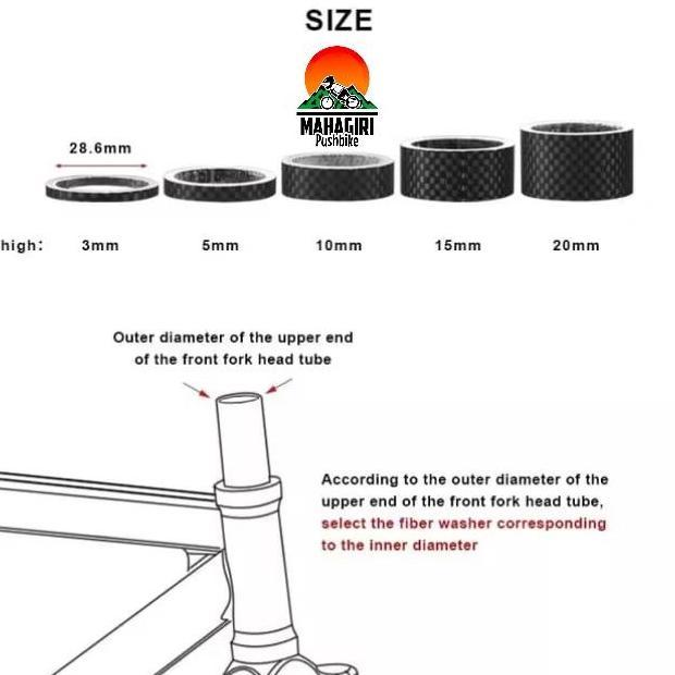 Promo Spacer carbon peninggi stang handlebar fork pushbike balance bike sepeda Diskon
