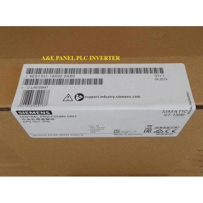 PLC Siemens S7-1500 S7 1500 6ES7511-1AK02-0AB0 6ES7 511 1AK02 0AB0