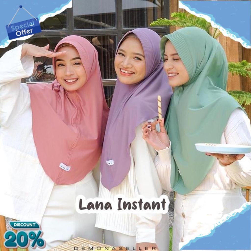 (Bisa Cod)Kenan Hijab Original Size L Lana - Daily Jilbab Bergo Instan Jersey Premium