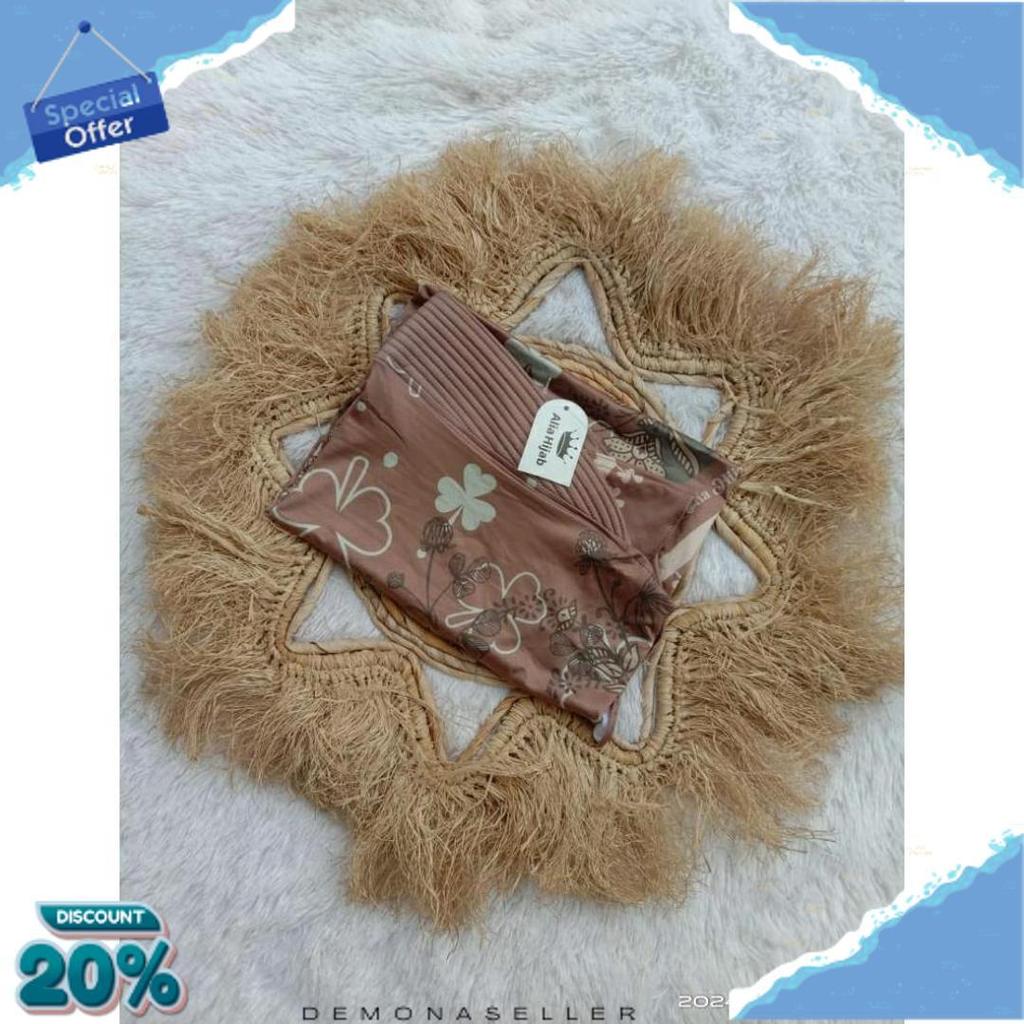 Hijab Bergo Pet  Jersey Printing Motif Bunga Premium