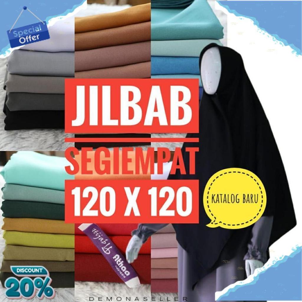 Jilbab Segiempat Wolfis / Khimar Segi Empat Wolfis Polos 120 X 120