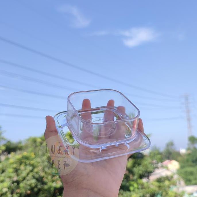 Ready Waterdish water dish akrilik bening reptil gecko tokek kadal wadah air