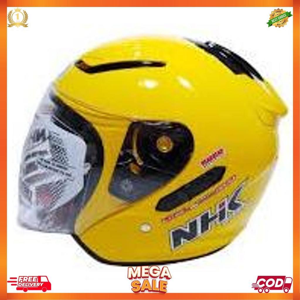 Helm Nhk R1 Yellow Nhk R-1 Solid Yellow Double Visor [H2]