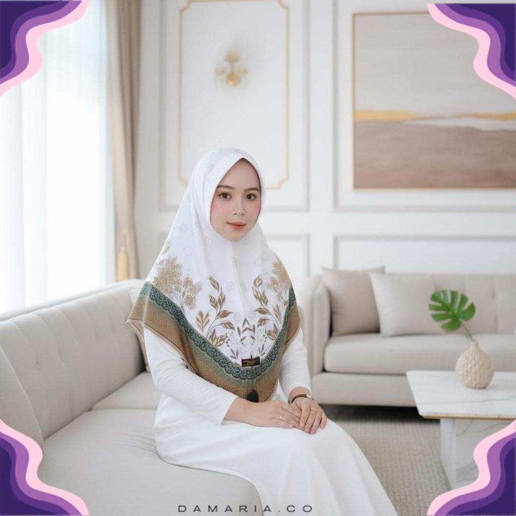 Hijab Instan Bergo Motif Bunga  Printing Jersey Zoya