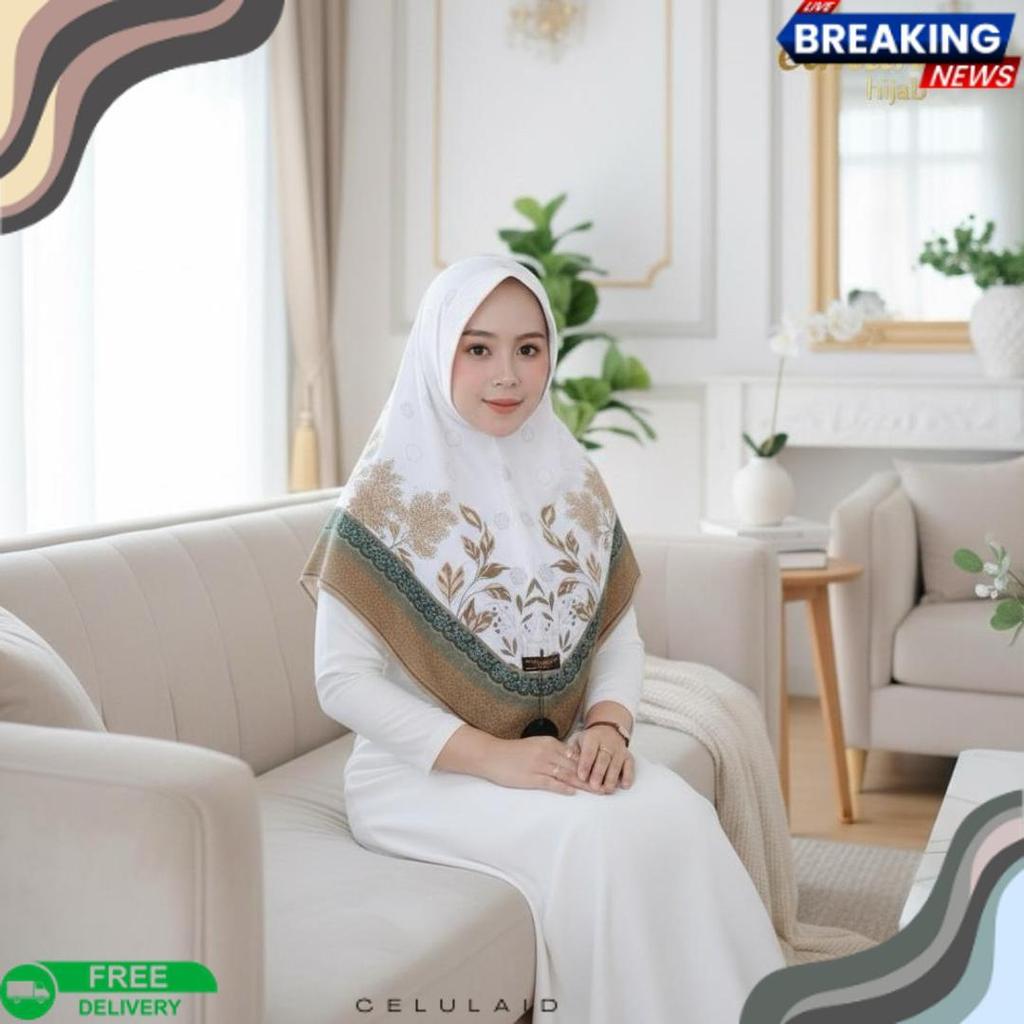 Hijab Instan Bergo Motif Bunga  Printing Jersey Zoya