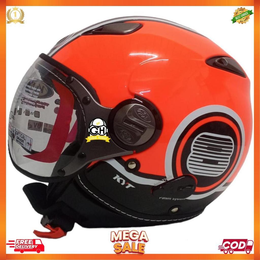 Kyt Helm Elsico Super Flo #1 Red Fluo Black Single Visor [H2]