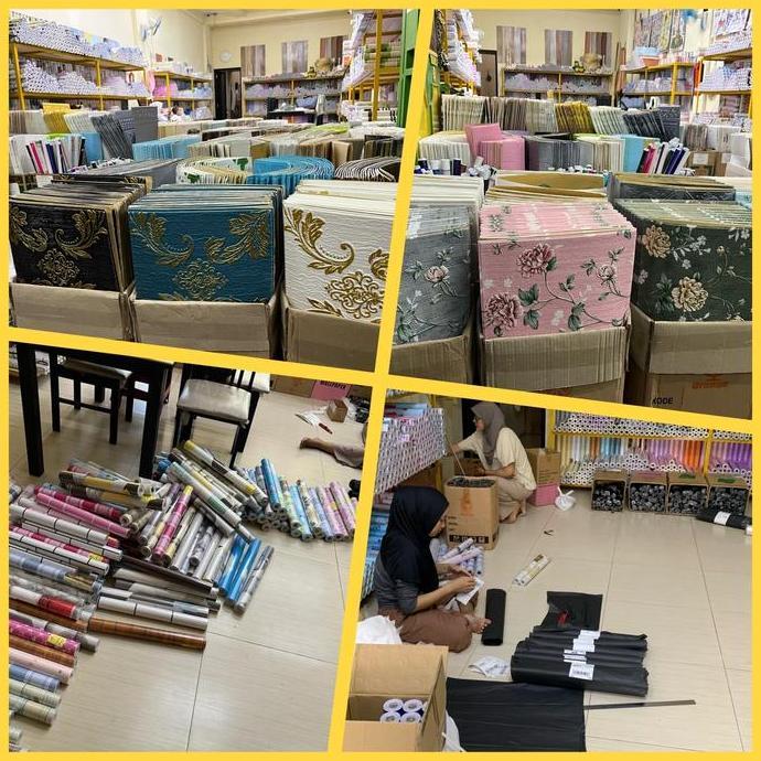 Whyyou- Wallpaper Dinding 10 M 10 Meter 45 Cm X 10 M Motif Kayu Garis Salur Abu Hitam Kayu Jati