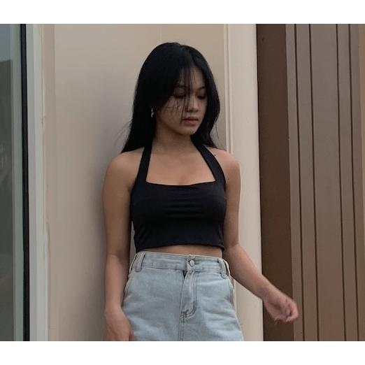 ORIGINAL MODAVIE - BELLE HALTER TOP Tanktop Korea Crop Top Korean Halter Tank Top