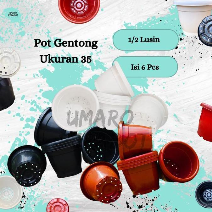 GROSIR 1/2 Lusin Pot Gentong Ukuran 35 / Pot Besar / Pot Jumbo / Pot Vinca / Pot Tanaman / Pot Bunga