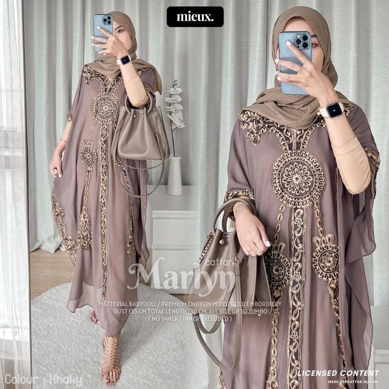 CUCI GUDANG KAFTAN MARLYN Kaftan Bordir Mewah Original By Mieux