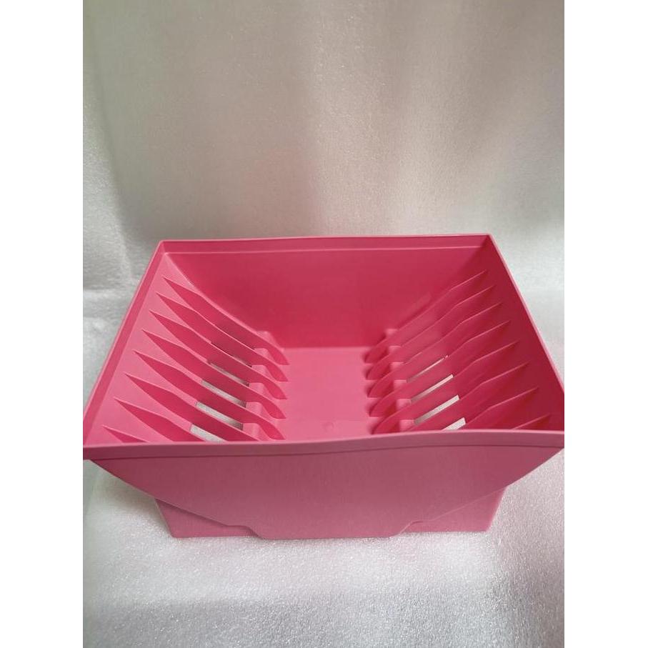 KUSUMORO Rak Piring Plastik Simple Pink Golden Lemon