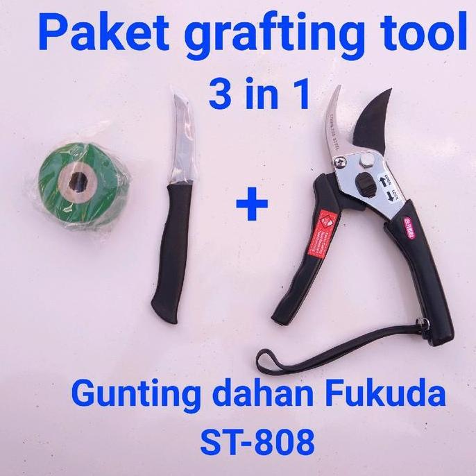 (PE) 3 in 1 paket grafting tool gunting dahan Fukuda , Pisa stek dan grafting tape peralatan berkebu